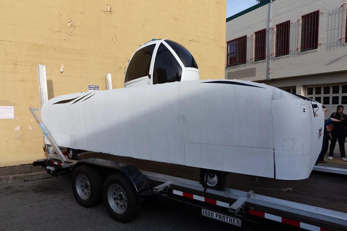 Alef Aeronautics Zero B remotely flown eVTOL technology demonstrator aircraft on a trailer Alef Aeronautics Zero B remotely flown eVTOL technology demonstrator aircraft on a trailer